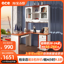 Pick up missed Mediterranean Childrens desk bookcase Composition Boy solid wood Home corner desk with bookcase integrated table