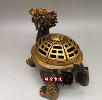 Brass Bagua Dragon Turtle Pure Copper Incense Burner Handmade Incense Burner Home Interior Zen Ornament Antique Bronze Collection