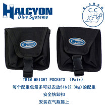 Spot Halcyon Trim weight Pocket lead block bag counterweight bag pair installed in gas cylinder hoop