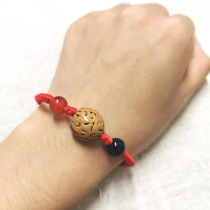 Natural new peach blue baby diamond knot red rope agate bracelet anklet adult female life year pregnant women safe