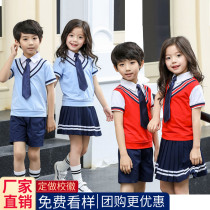 School uniform set kindergarten uniform summer dress School style Primary School students class uniform 61 performance clothing childrens sports Korea