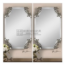 European soft home decoration mirror carved border porch mirror fireplace mirror American square dressing mirror private custom