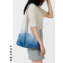 If the cloud knows that Japanese art canvas bag women autumn and winter leisure large capacity shoulder bag niche portable bucket bag