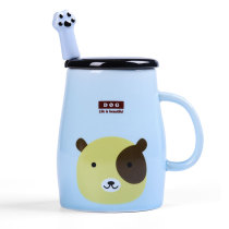 Haofeng creative ceramic cup mug home simple with lid spoon milk cup office coffee cup individual cup