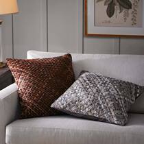 Harbor House leather woven back cushion cover with pillow cover American home Woven Leather