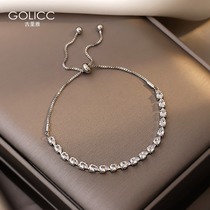 Light luxury advanced sense zircon bracelet female ins niche design simple cold Bracelet girl hand decoration Guliya