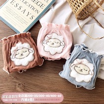 Girl Sheep ribbed cotton comfortable hip ruffle low waist briefs Student panties underpants Cute and sweet