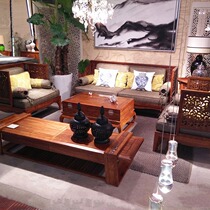 Mahogany furniture hedgehog rosewood combination sofa tea table Chinese solid wood furniture rosewood tea table living room furniture