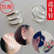 Sterling silver earrings 999 foot silver female glossy earrings earrings earrings earrings earrings do not need to pick simple new earrings