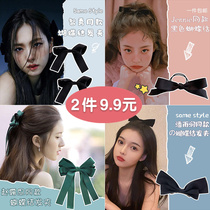 jennie's same black butterfly knot rope Korean hair accessories cute wild hairspread hairpin sweet girl headdress