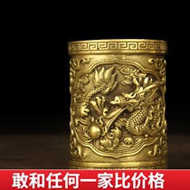 Pure Copper Dragon Horse Eagle pen holder ornaments home office desktop bookshelf study retro creative trinkets