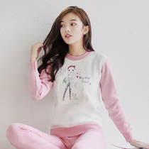 Thermal underwear womens thick and velvet Korean version can be worn outside high school girls children autumn clothes and trousers cotton set