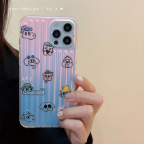 Sonun luggage laser gradient small animal suitable for Apple 13 phone case 12promax women iphone11 anti-drop xs lens all-inclusive xr silicone 8Plus