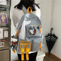 Fight color high Yan value school bag female Korean version of high school students backpack Forest department wild middle school students Middle school students backpack