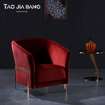 Nordic light luxury fabric leisure chair sales office stainless steel single negotiation sofa chair living room leisure armrest single chair