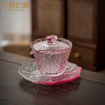 Left Tea Right Machine Pink Crystal Glass Three to Build a Bowl of Tea Cup Large Breakup Without Hot Single Lady Tea