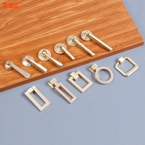 Drawer handle Single hole gold single grain round handle Solid zinc alloy new Chinese style cabinet door hardware single hole handle
