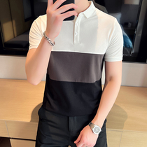 Long sleeve T-shirt male spring Summer thin section Leisure business Body Young Mens Village Bangs Polo Jersey Polo Jersey