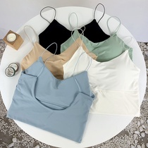 Big u beauty back underwear Ice Silk traceless chest backless sling Net red explosion thin shoulder strap vest breast wrap women thin