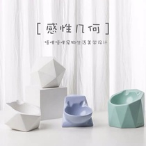 Wum 2019 new Garfield Bowl special flat face cat bowl ceramic protection cervical high foot tilt mouth cat food bowl