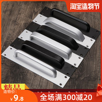 Matt aluminum alloy door handle Black space aluminum surface door handle Simple punch-free door handle