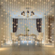 Crystal bead curtain Partition curtain Living room entrance door curtain Finished bathroom Feng shui curtain Semi-hanging curtain free hole