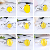 925 sterling silver ring empty female Oval inlaid beeswax ring turquoise ring guard 8*10 9*11