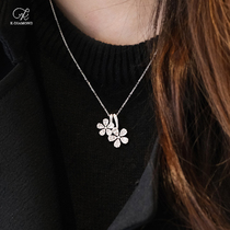 kkidamond flower diamond pendant terracer diamond necklace 18k platinum female money chain original