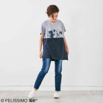 Japans finlihi dream cat Department secretly observe manga cat print T-shirt stitching short sleeve optional discount