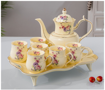 High-end water ceramic set kettle Simple living room heat-resistant water cup Kettle set with tray cold water pot cup