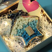 Fold star paper strip to send bottle Thousand Paper Crane Origami five star glass bottle Star bottle cork birthday gift diy send