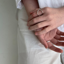 Korea East Gate Personality Retro 925 Pure Silver Fashion 100 Hitch Female Ring Geometric Hollowed-out Opening Ring