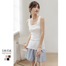 Knitted harness vest female spring and summer ice silk sashimi external wearing white tight fit without cuff and bottom-shirt jacket