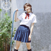 Japanese jk uniform Womens summer short-sleeved shirt class uniform School uniform Graduation college style high school student sports suit