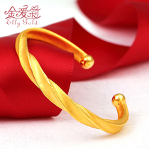 Gold bracelet womens new 3D hard gold bracelet 999 pure gold bracelet pure gold bracelet dragon and phoenix wedding jewelry
