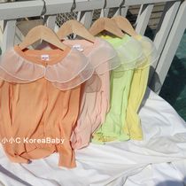 Pel collar sun - protective sweater Korean baby dress 2022 summer new girl baby wear sweater