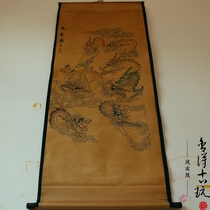 Shede calligraphy and painting Antique Chinese painting Landscape painting Zhongtang painting Office living room decoration painting Mounted Kowloon Map