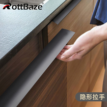 Embedded handle Invisible door Light luxury gold extended handle Wardrobe cabinet drawer hidden handle through the top body