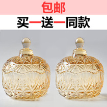 Every day special offer European-style boutique glass sugar cube jar Candy cup with lid Storage jar toothpick bottle Crystal glass box