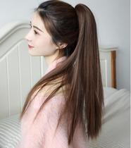 Grasping clip type long straight hair high ponytail wig female tiger clip simulation fake ponytail claw type can tie small braids natural