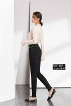 Black beat bottom pants outside wearing 2020 female winter plus suede black jeans high-bounty elastic waist pencil pants