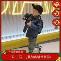 (Recommended by the owner)Boys winter padded denim shirt trendy boys BI ready-to-wear single products who wears who is handsome