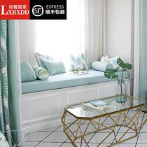 LXRXDD light luxury high density sponge pad to make sofa mat red solid wood cushion floating window balcony mat four