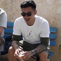 Tide brand Yu Wenle short-sleeved T-shirt mens round neck pure cotton loose couple half-sleeved large size fashion casual T-shirt