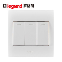 TCL Rogrand switch panel 86 type wall switch socket panel Shijie Yabai series three open dual control