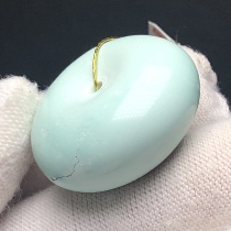 Boutique high porcelain green pine stone Ping An buckle pendant bread ring 22 8mm