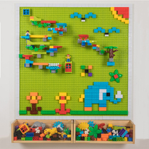 Compatible with a high building block wall Childrens Room large particle wall stickers assembly assembly joint hanging wall panel bottom plate