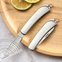 Folding water fruit knife stainless steel apple paring knife portable small knife home melon and fruit cutter travelling carry-on knife