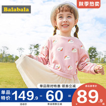Balabala girl dress foreign style children princess dress 2021 spring dress new baby baby sweater dress