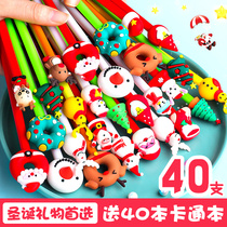 Christmas Carthong Styling in Sexual Pen Cute Super Cute Elementary School Kids With Creative Stationery High Face Value Black Pen Korea Christmas Small Gift Reward Prize Girl Personality Water Pen Looks Good
